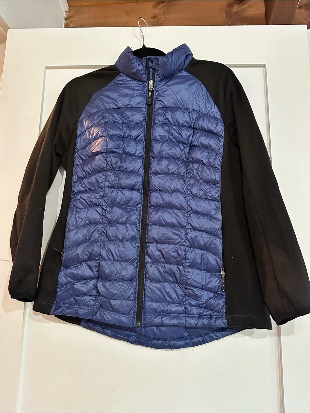 Women's Quilted Hybrid Jacket - Blue & Black insulator